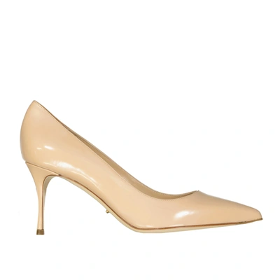Sergio Rossi Leather Pumps In Beige
