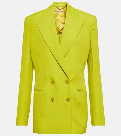 Stella Mccartney Double Breast Blazer Jacket In Lime