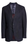 Alton Lane City Weekend Tailored Fit Cotton Sportcoat In Navy / Washed Red