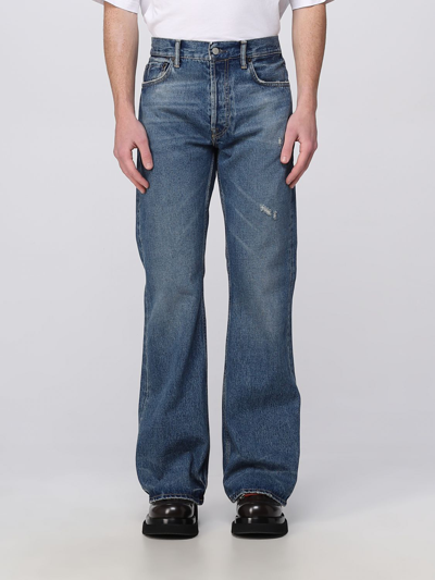 Acne Studios Bootcut Leg Jeans In Gnawed Blue
