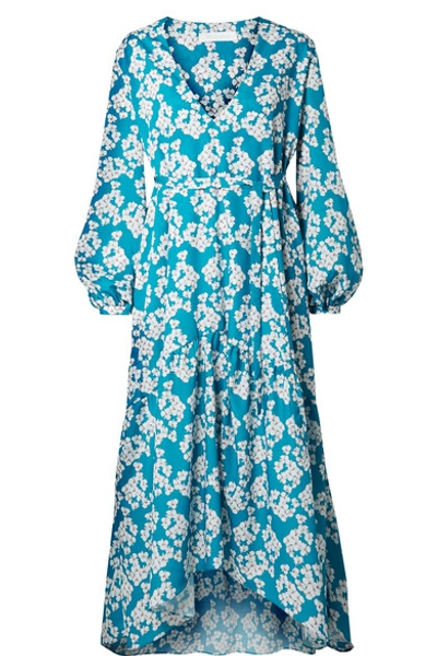 Borgo De Nor Beatrice Floral-print Crepe Midi Dress In Blue