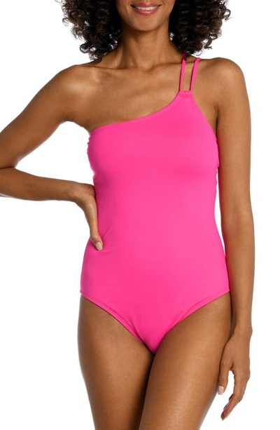 La Blanca Goddess One-shoulder One-piece Swimsuit In Pink