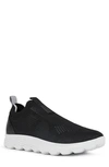 Geox Spherica Slip-on Sneaker In Black Oxford