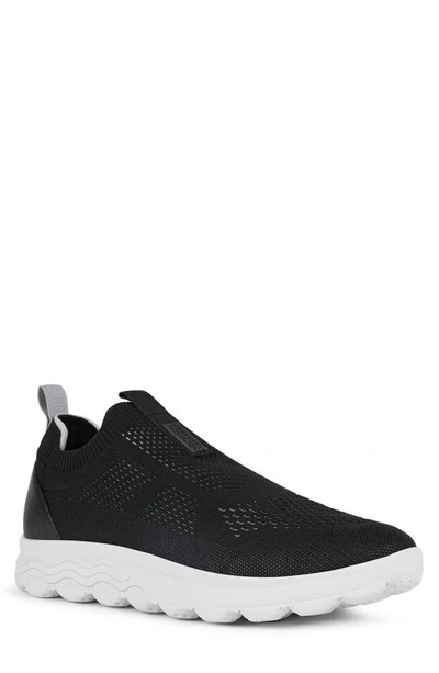 Geox Spherica Slip-on Sneaker In Black Oxford
