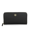 Tory Burch Robinson Zip Continental Wallet In Black/gold