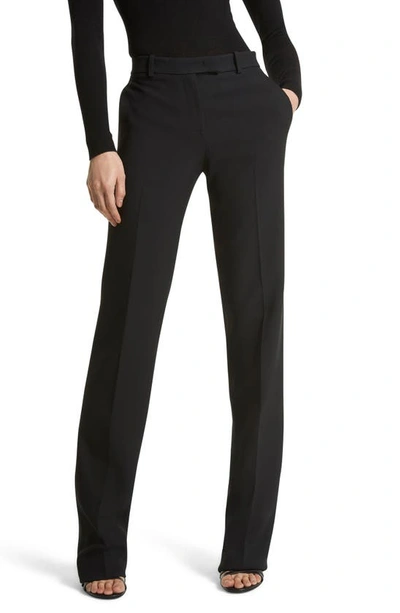 Michael Kors Carolyn Double Face Crepe Straight Leg Pants In Black