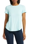 Beyond Yoga On The Down Low T-shirt In Powder Blue Heather