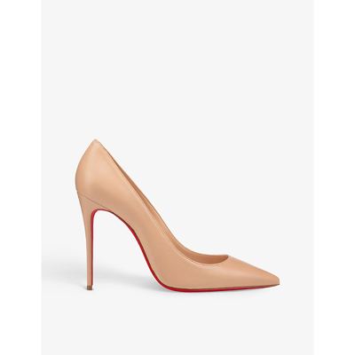 Christian Louboutin Kate 100 Patent-leather Courts In Nude