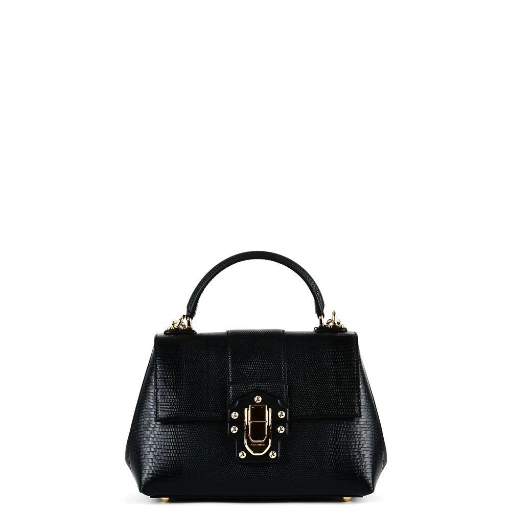 Dolce & Gabbana Iguana Printed Leather Bag In Black | ModeSens