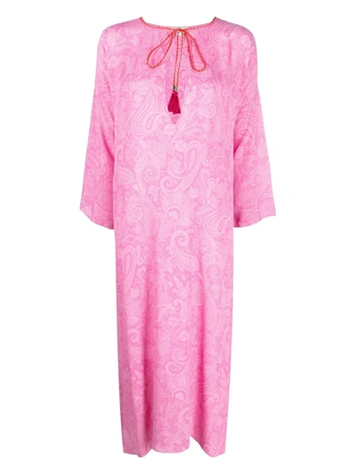 Etro Paisley-print Beach Dress In Pink