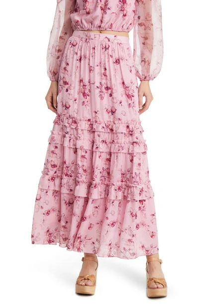 Cami Nyc Liu Silk Maxi Skirt In Pink Garden