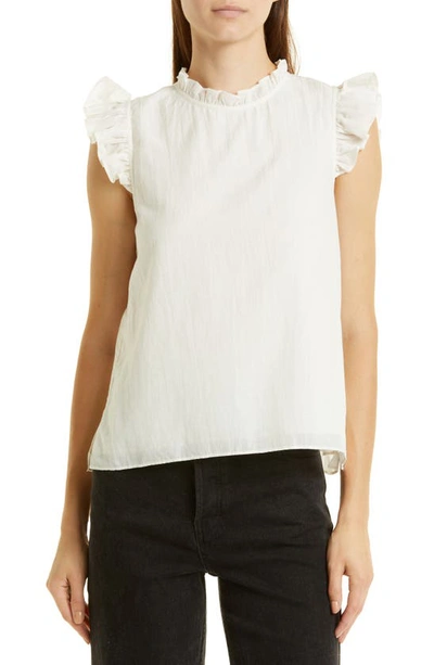 Cami Nyc Ulla Ruffle Cotton Blend Blouse In White