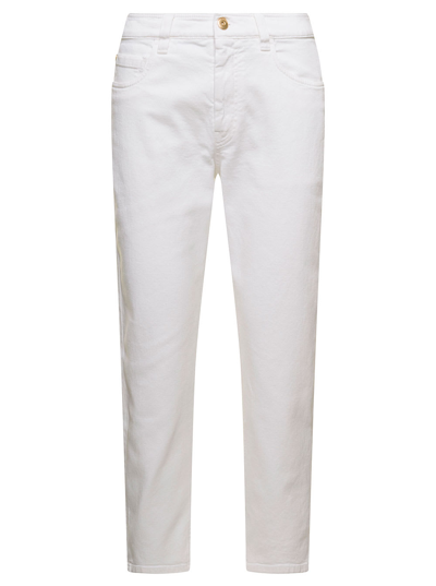 Brunello Cucinelli Dyed Pants Authentic Stretch Bull In White