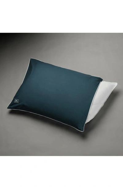 Pg Goods Standard Percale Pillow Protector In Navy With White Cord