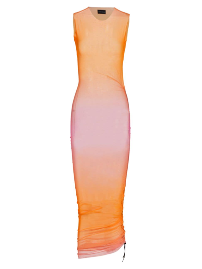 Louisa Ballou Orange Heatwave Midi Dress