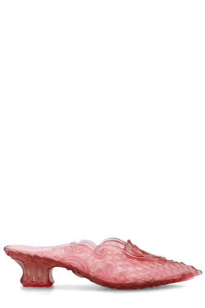 Y/project X Melissa 金银丝细节中跟穆勒鞋 In Pink