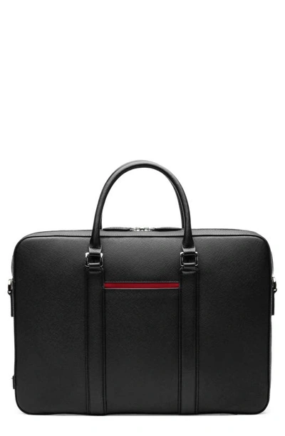 Maverick & Co. Manhattan Deluxe Leather Briefcase In Black