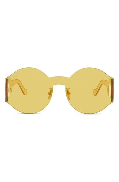 Loewe Anagram Round Sunglasses In Shiny Yellow / Brown