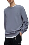 Allsaints Raven Slim Fit Crewneck Sweatshirt In Blue
