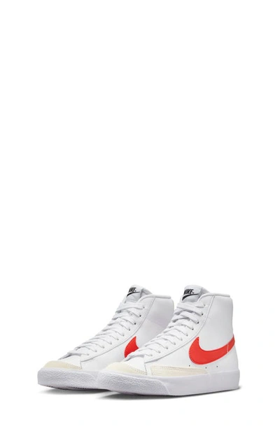 Nike Kids' Blazer Mid '77 Vintage Sneaker In White/ Picante Red