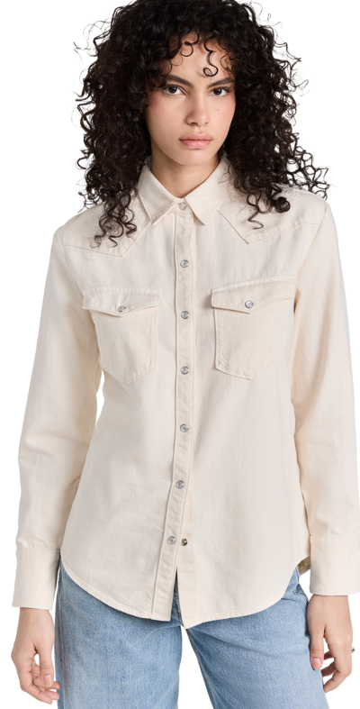 Rag & Bone Featherweight Wyatt Cotton And Lyocell-blend Shirt In Ecru