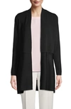 Anne Klein Peplum Long Cardigan In Black