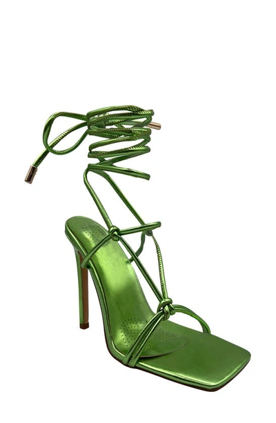 Azalea Wang Azaela Wang Drew Ankle Tie Sandal In Green