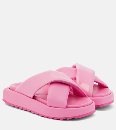 Gia Borghini Gia 25 Padded Leather Slides In P Pink