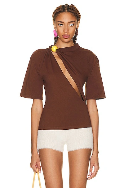 Jacquemus Le T-shirt Perola T-shirt In Brown