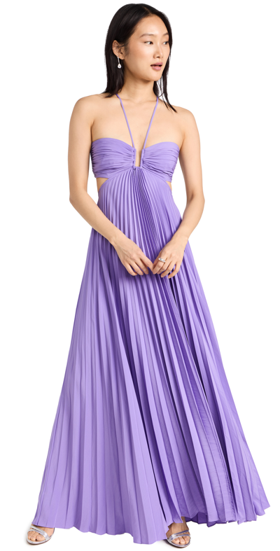 A.l.c Moira Pleated Halter Maxi Dress In Bell Flower