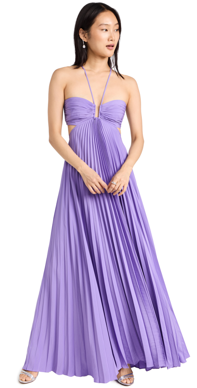 A.l.c Moira Pleated Halter Maxi Dress In Bell Flower | ModeSens
