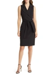 Black Halo Lucinda Belted Sheath Dress In Black