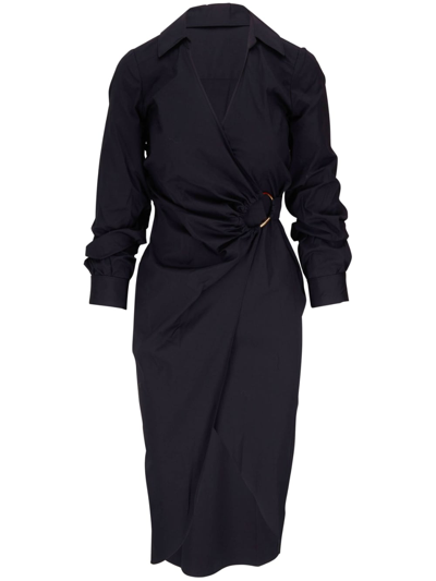 Veronica Beard Afton Wrap Midi Dress In Black