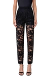 Akris Fidelia Floral Lace Pleated Conical-leg Pants In Black