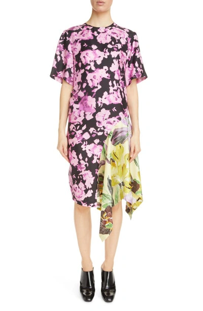 Dries Van Noten Diana Asymmetric Printed Short Dress In Multicolore