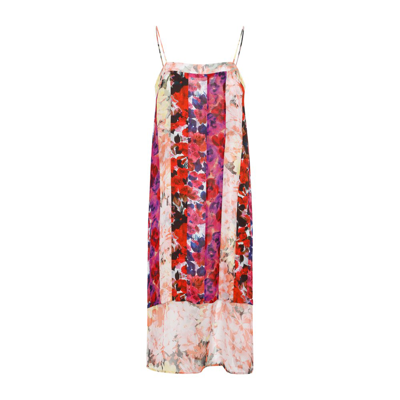 Dries Van Noten Dastra Floral Patchwork Midi Dress In Multicolor