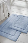 Modern Threads Charcoal Solid Loop Non-slip Bath Mat 2-piece Set In Light Blue