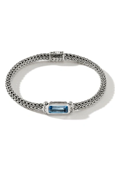 John Hardy Classic Chain Aquamarine Bracelet In Silver