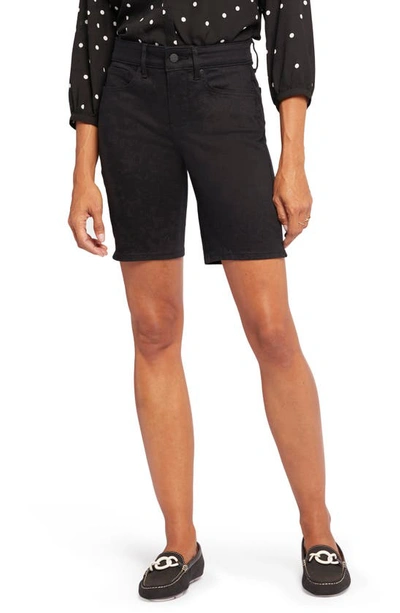 Nydj Women's Ella Side-slit Denim Bermuda Shorts In Black