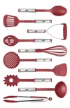 Kaluns Cooking Utensil 10-piece Set In Red