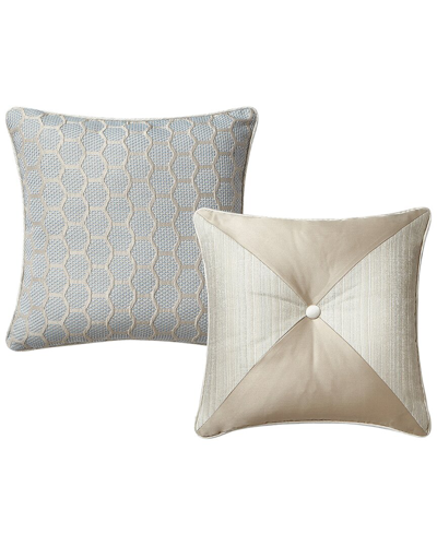 Waterford Springdale Textured Reversible 2 Piece Decorative Pillow Set Bedding In Multicolor