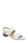 Bella Vita Womens Ankle Strap Block Heel Slingback Sandals In White Suede