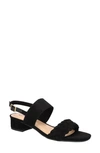 Bella Vita Womens Faux Suede Buckle Slingback Sandals In Black Suede