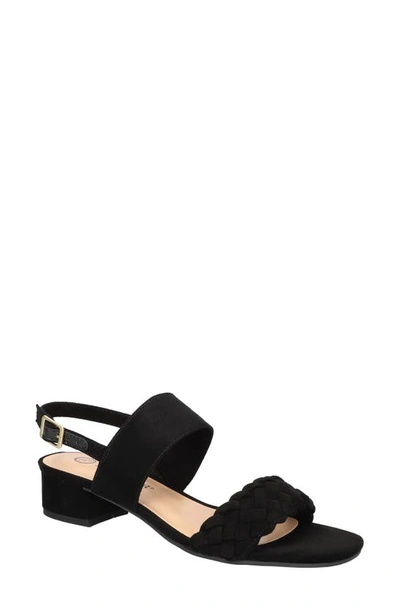 Bella Vita Womens Faux Suede Buckle Slingback Sandals In Black Suede