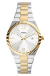 Fossil Women's Scarlette Quartz Two-tone Stainless Steel Bracelet Watch, 38mm