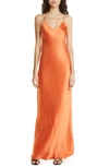 Nili Lotan Cami Silk-satin Gown In Orange