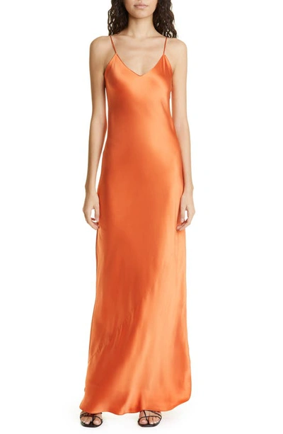 Nili Lotan Cami Silk-satin Gown In Orange