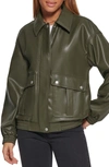Levi's® Faux Leather Dad Bomber Jacket In Forest