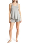 Honeydew Intimates Honeydew Next Level Tank & Drawstring Shorts Pajamas In Heather Grey
