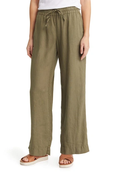 Tommy Bahama Two Palms High Waist Linen Trousers In Tea Leaf